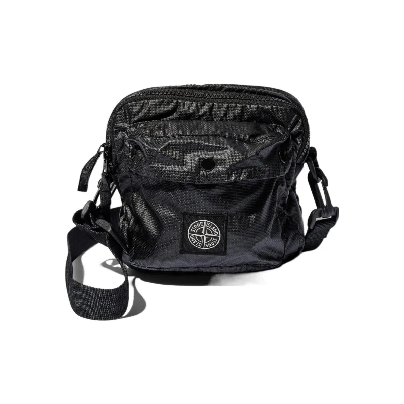 STONE ISLAND Cotton Crossbody Bag, Shoulder Bag Unisex Black-0