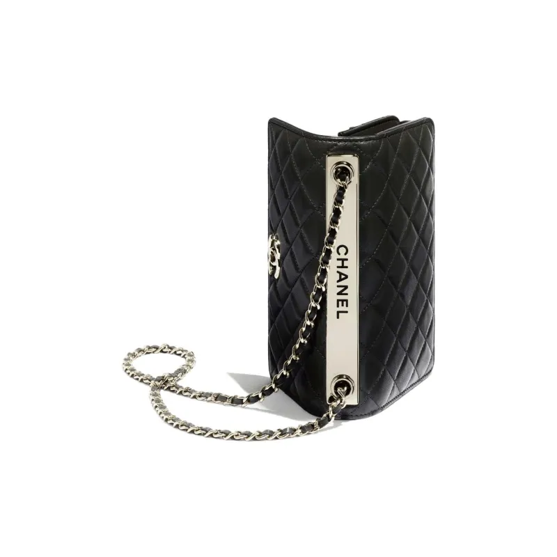 CHANEL Trendy CcWOC Lambskin Chain Wallet, Shoulder Bag, Crossbody Bag Regular Women's Black-3
