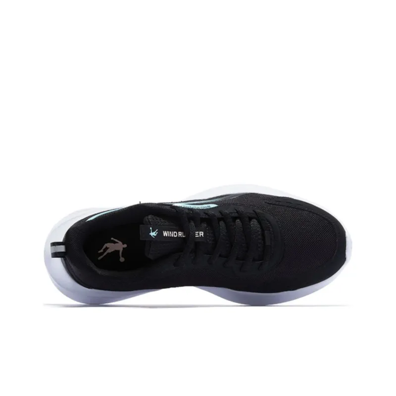 QIAODAN Slip Resistant Lightweight Rebound Low Top Running Shoes Women's Black Pink Blue-3