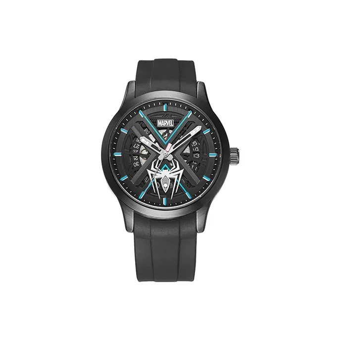 MARVEL Hero Collection Mechanical Movement Silicone Strap Watch Men's Watches Black Dial 6071XIN-1