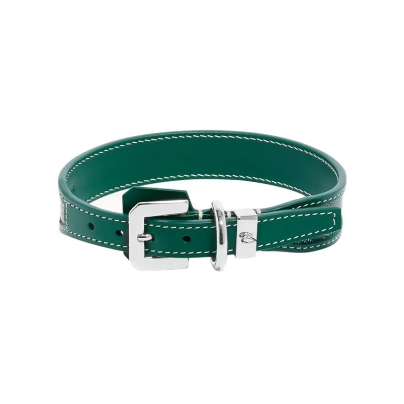 GOYARD Goyardine Canvas With Clamecy Cow Leather Dog's Teeth Collar Bag Accessory Unisex Green-0