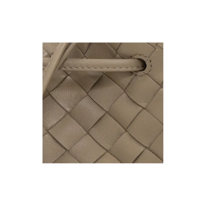 Bottega Veneta Sheepskin Bucket Bags Shoulder Bag Crossbody Bag Women's Light Brown-4