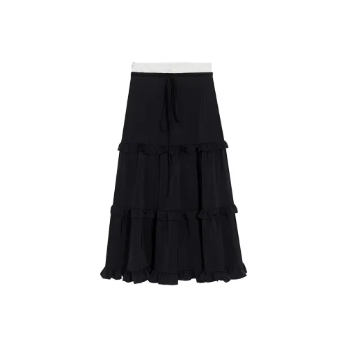 Ouyang Casual Long Skirts Women's Black