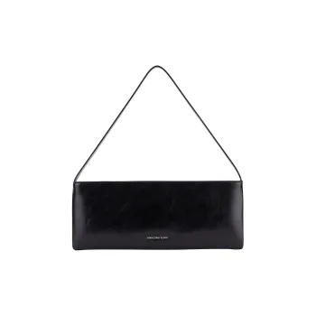 AMAZING SONG Cow Leather Envelope Bag, Shoulder Bag, Handbag Women's Oil Wax Black