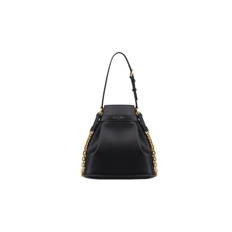 DIOR C'est Dior Old Cow Leather Bucket Bag, Handbag, Shoulder Bag Women's Black-2