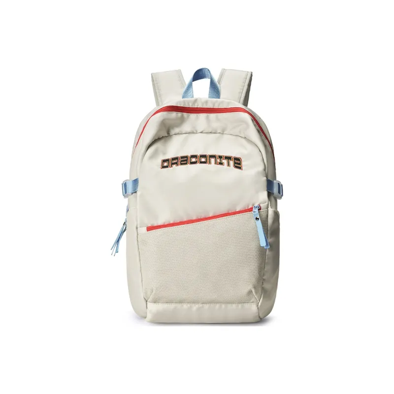 DRACONITE Polyester Student Backpack Regular Unisex Ecru-0