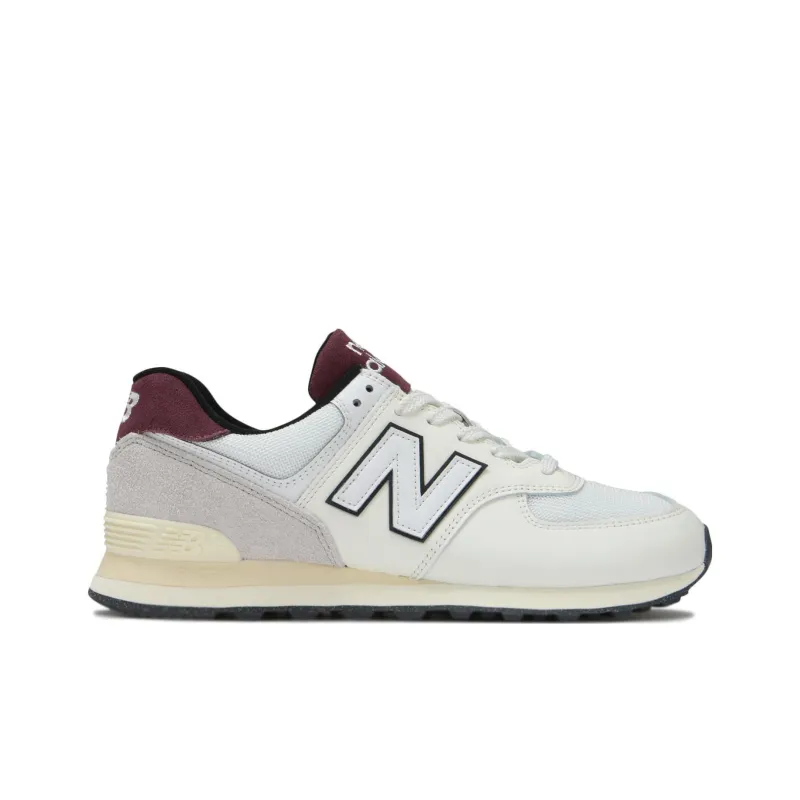 New Balance 574 White Burgundy-1