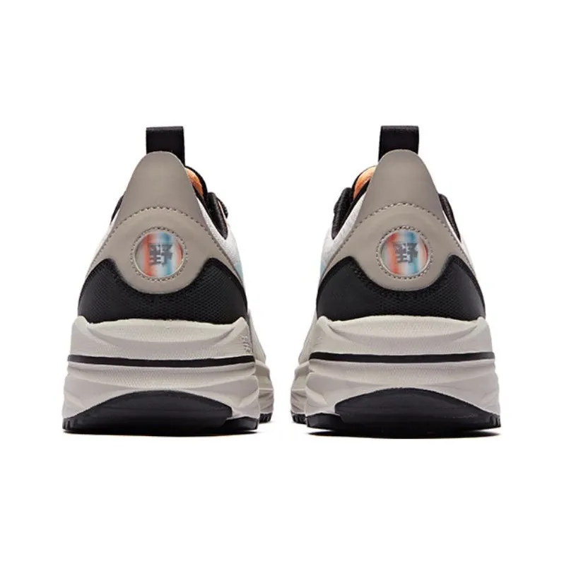 QIAODAN Cushioning, Slip Resistant, And Abrasion Resistant Low Top Running Shoes Men's Gray Black Blue-3