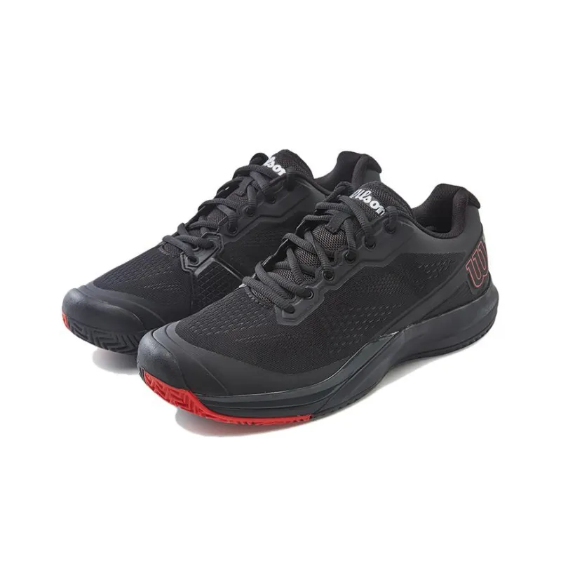 Wilson Rush Pro 3.5 Stable Collection Shock Absorbers Low Top Tennis Shoes Unisex Black Red-2