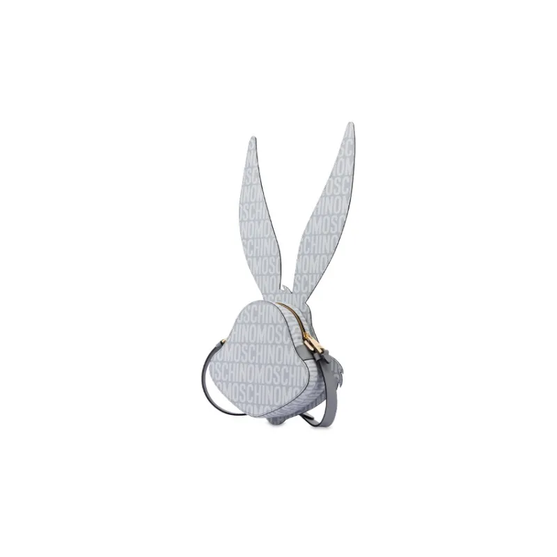 MOSCHINO PU Shoulder Bag, Crossbody Bag Women's Gray-3