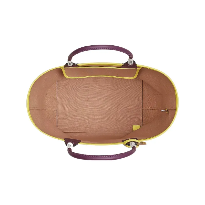 HERMES Steeple Canvas With Swift Calfskin Canvas Bag Handbags Women's Maraschino Tea/Blackcurrant/Lime-3