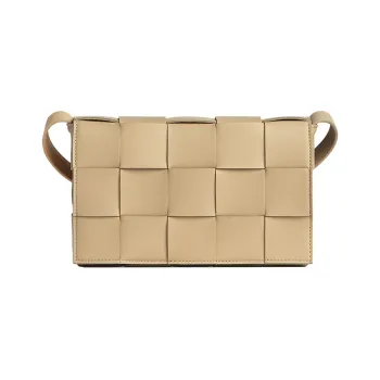 Bottega Veneta Cassette Crossbody Bag Intreccio Porridge
