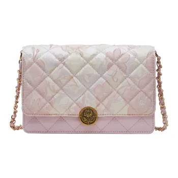 VANESSA HOGAN Cow Leather Chain Bag Shoulder Bag Crossbody Bag Small Size Women's Black/Pink