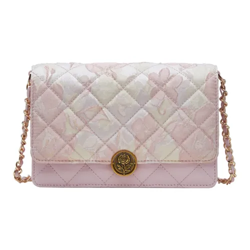 VANESSA HOGAN Cow Leather Chain Bag Shoulder Bag Crossbody Bag Small Size Women's Black/Pink