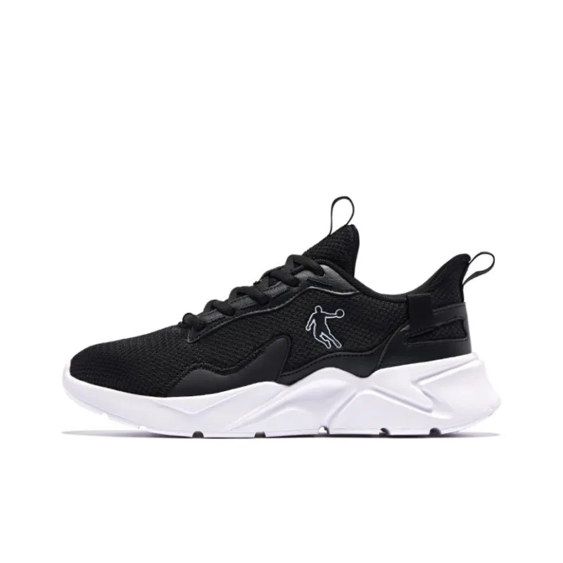 QIAODAN Slip Resistant, Abrasion Resistant, Lightweight Low Top Casual Running Shoes Women's Black White-0