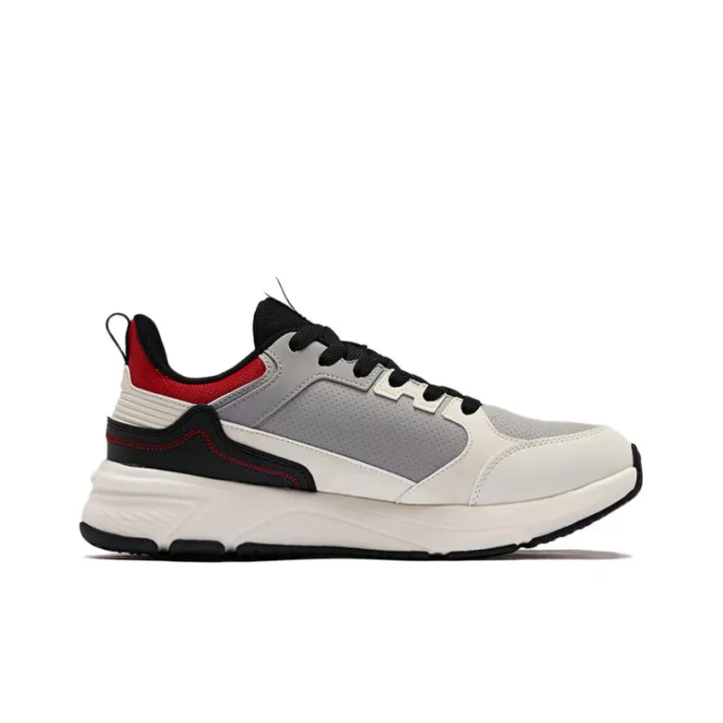 QIAODAN Gladiator 1.0 Anti Slip Wear Resistant Low Top Running Shoes Men's White Black Red-1