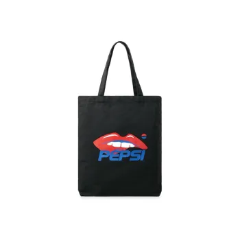 Pepsi Fabric Canvas Bag, Shoulder Bag Unisex Black/Ecru