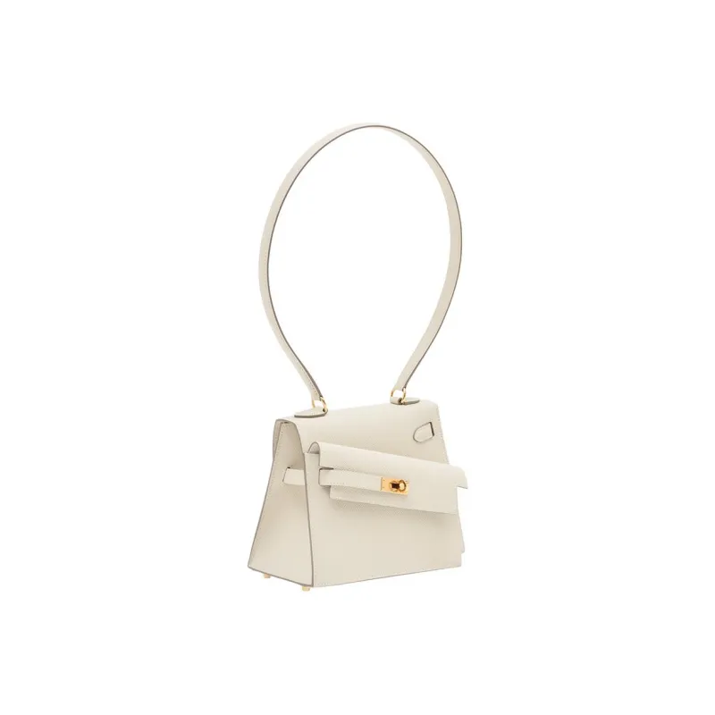 HERMES Kelly Epsom Leather Handbag Shoulder Bag Crossbody Bag Women's 10 Craie Milkshake White-1