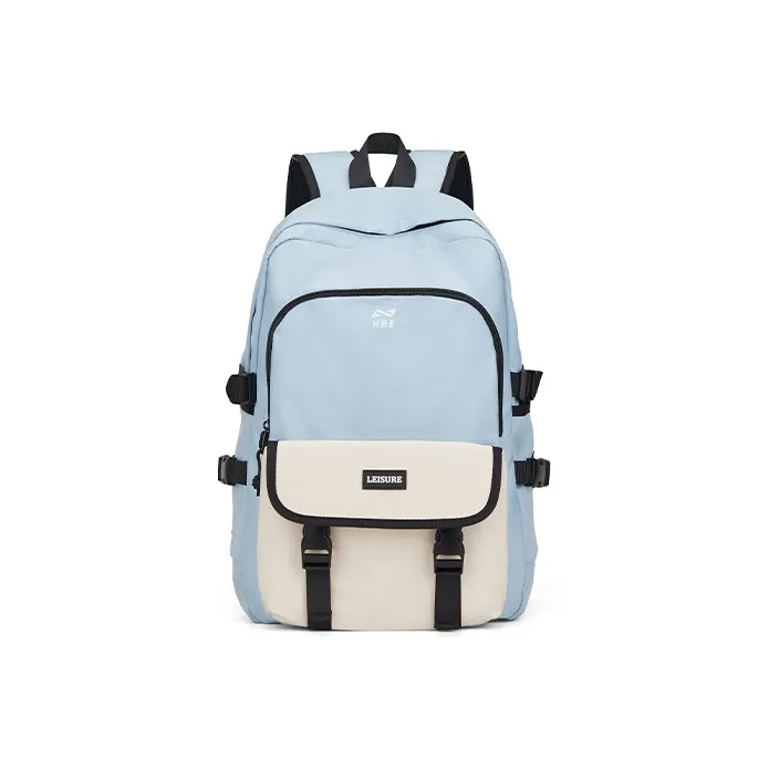 KEYSTREET Fabric Travel Bags Backpack Regular Unisex Ecru/Black/Light Green/Blue-19