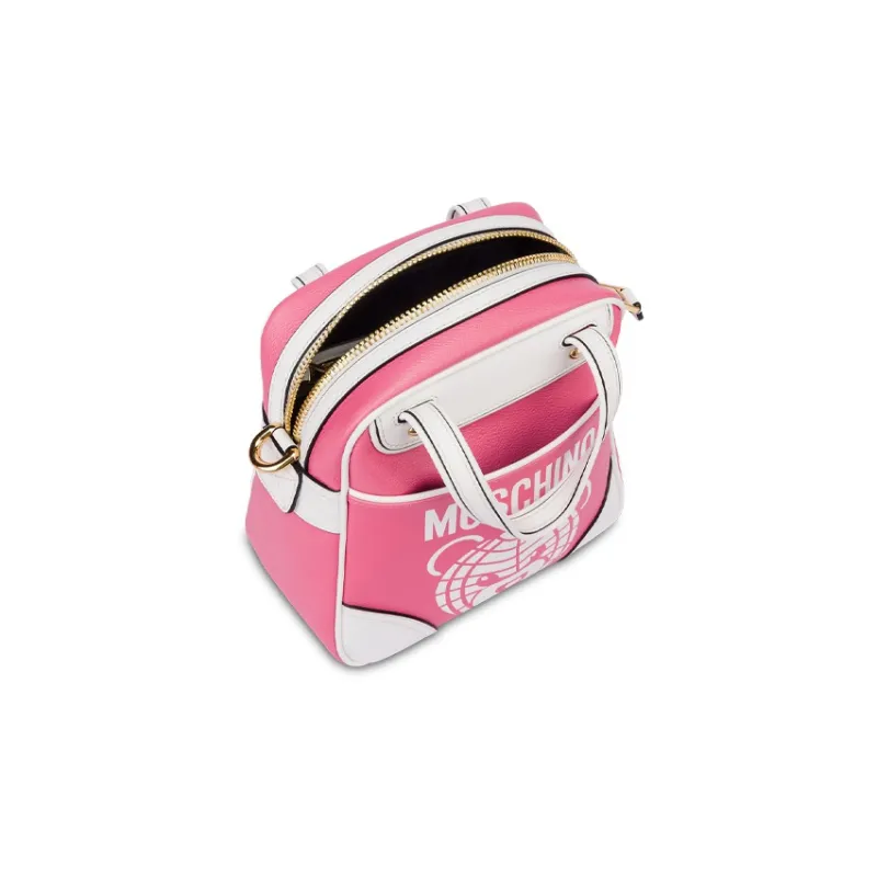 MOSCHINO Cotton Shoulder Bag, Crossbody Bag, Handbag Women's Pink-2