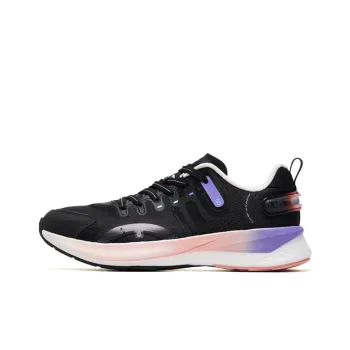 QIAODAN Shadow S Type Slip Resistant Lightweight Rebound Low Top Running Shoes Women's Black Pink Purple