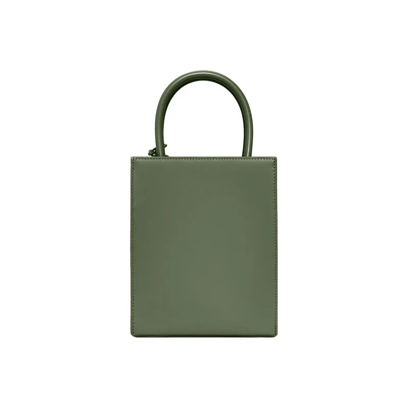 LOEWE Glossy Cow Leather Tote Bag Shopping Bag Handbag Women's Vintage Khaki Green-3