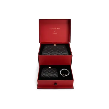 CHARLES&KEITH Fabric Silicone Handbag Medium Size Women's Black