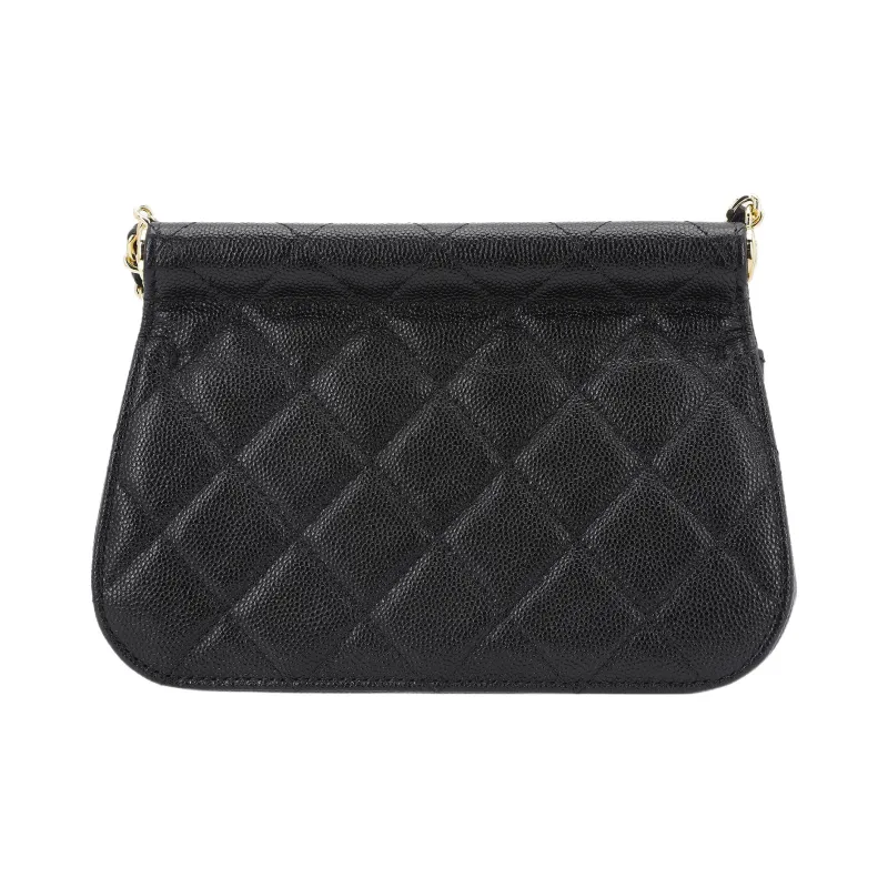 CHANEL Grain Calfskin Crossbody Bag, Shoulder Bag Women's Black-2