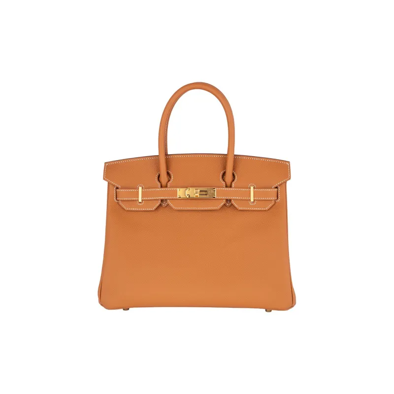 HERMES Birkin Epsom Cow Leather Birkin Bag Handbags Regular Women's 37 Gold Gold Brown-0