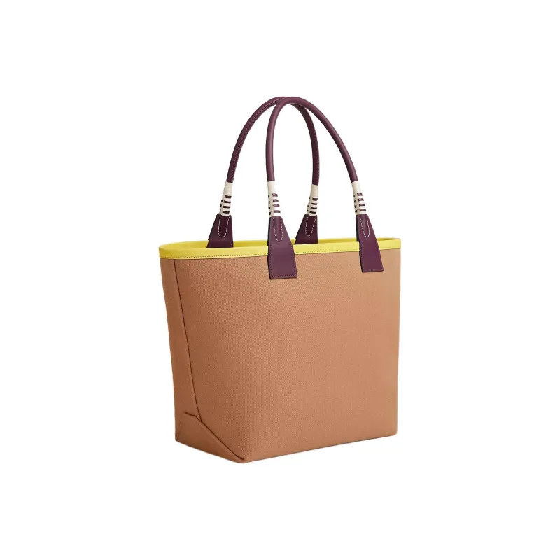 HERMES Steeple Canvas With Swift Calfskin Canvas Bag Handbags Women's Maraschino Tea/Blackcurrant/Lime-2