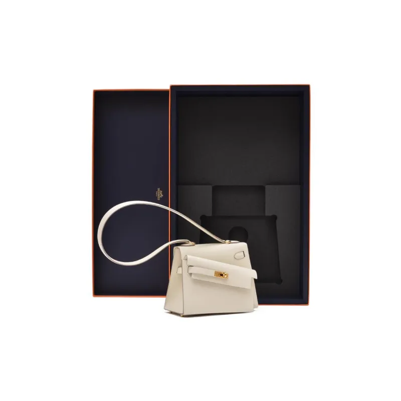 HERMES Kelly Epsom Leather Handbag Shoulder Bag Crossbody Bag Women's 10 Craie Milkshake White-2