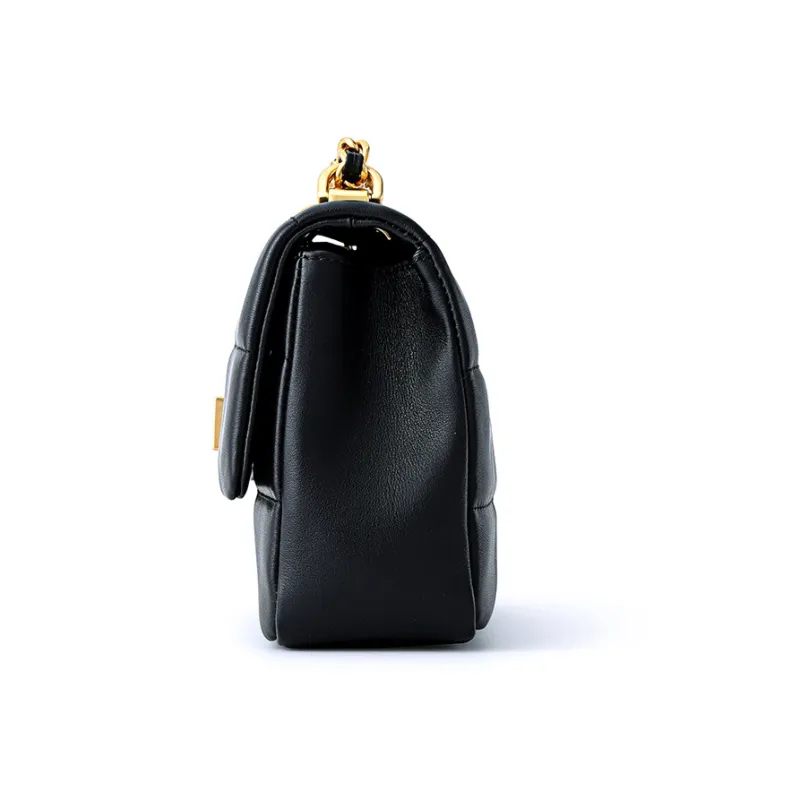 FION Genuine Leather Chain Small Square Bag, Shoulder Bag, Crossbody Bag Women's-5