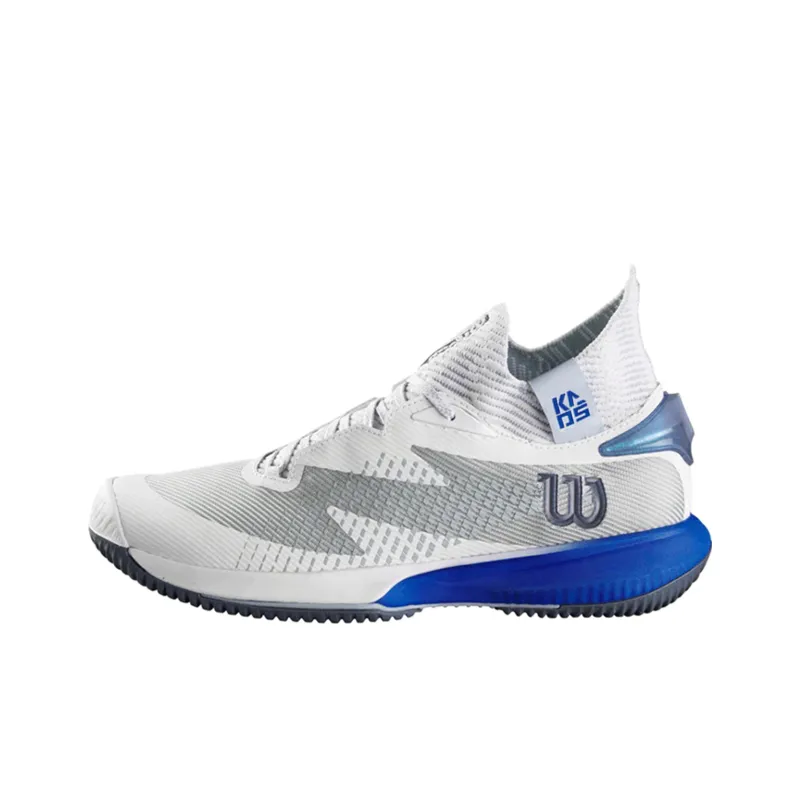 Wilson Kaos Rapide Anti Slip Wear Resistant Mid Top Tennis Shoes Men's White Blue-0