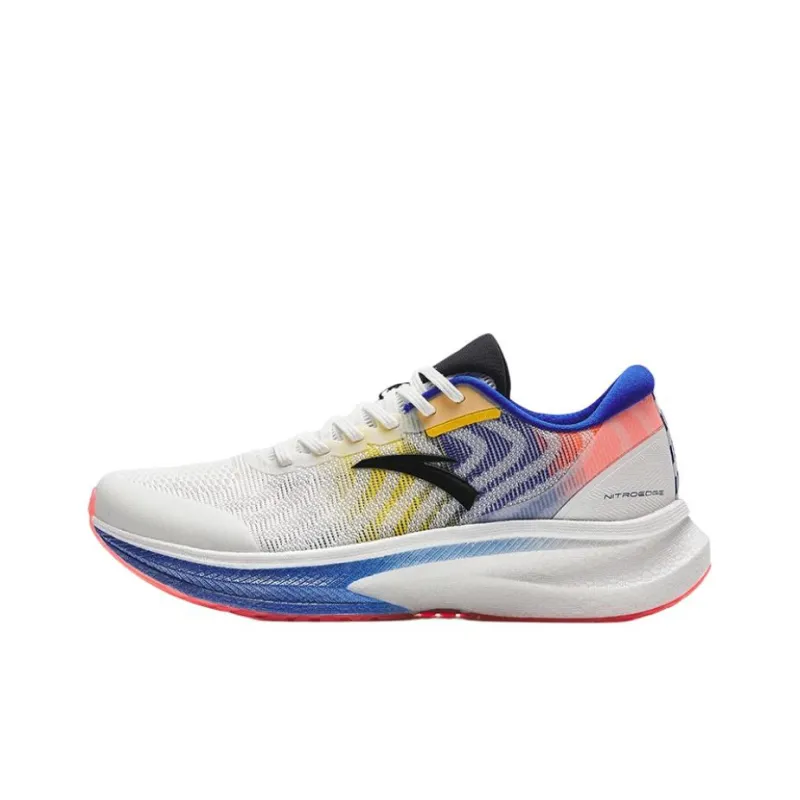 Anta Champion Series Anti Slip Wear Resistant Low Top Running Shoes Men's White Blue-0