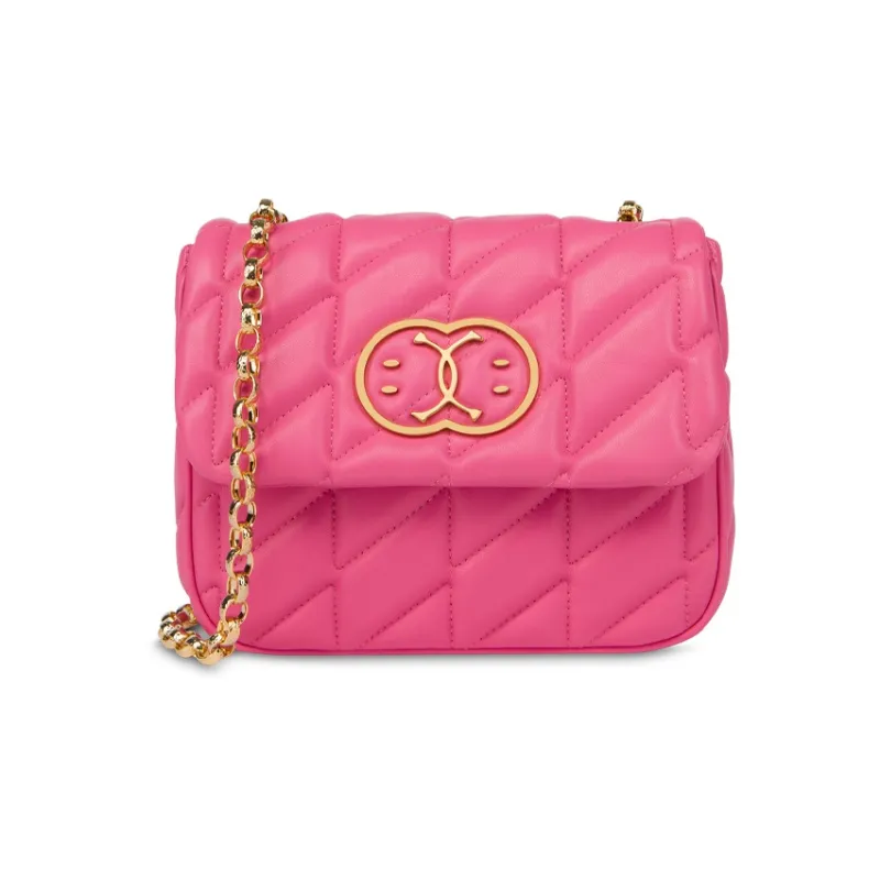 MOSCHINO Calfskin Shoulder Bag, Crossbody Bag Women's Pink-0