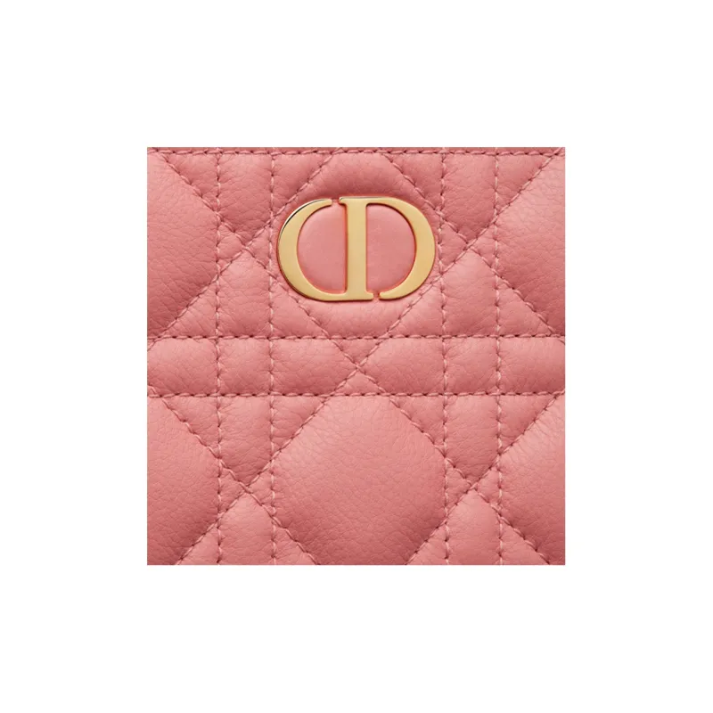 DIOR Caro Cow Leather Clutch Small Size Women's Peachy Pink Color-2