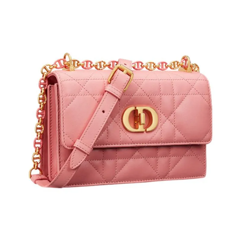 DIOR Caro Sheepskin Crossbody Bag, Shoulder Bag Women's Light Pink-1