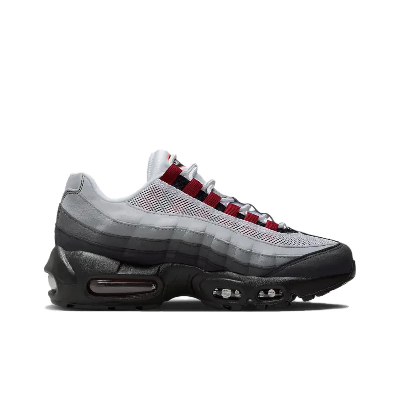 Nike Air Max 95 Cushioning, Wear Resistant Low Top Kids Lifestyle Shoes Black Gray Teenagers-1