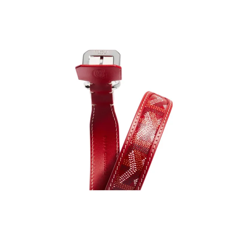 GOYARD Goyardine Canvas With Clamecy Cow Leather Dog's Teeth Collar Bag Accessory Unisex Red-1