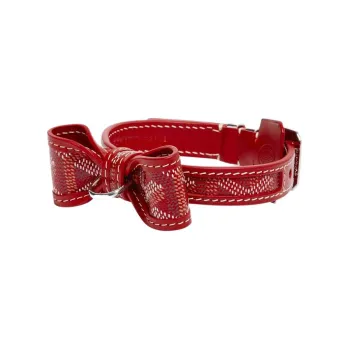 GOYARD OSCAR Goyardine Canvas With Clamecy Cow Leather Dog's Teeth Collar Bag Accessory Unisex Red