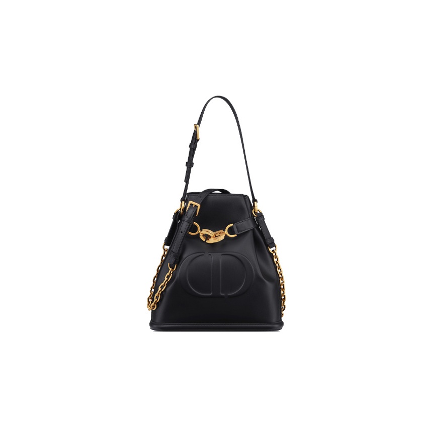Dior 上品 バケットバッグ 本革レザー 黒 ツイード C'est Dior Dior 上品 バケットバッグ 本革レザー 黒 ツイード C'est Dior