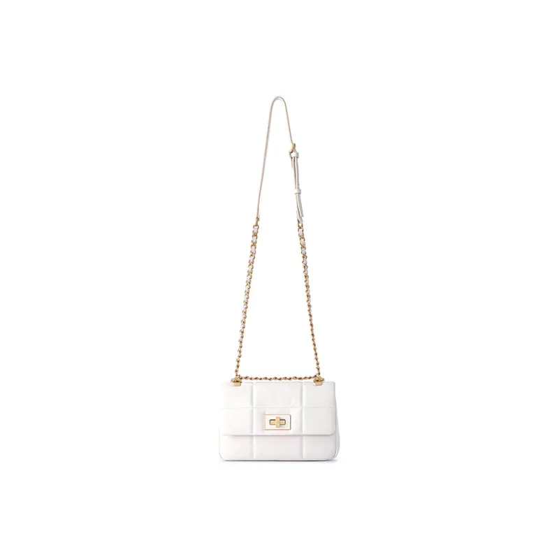 FION Genuine Leather Chain Small Square Bag, Shoulder Bag, Crossbody Bag Women's-12