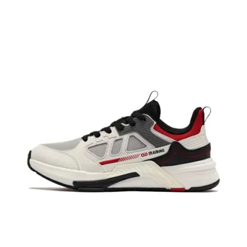 QIAODAN Gladiator 1.0 Anti Slip Wear Resistant Low Top Running Shoes Men's White Black Red