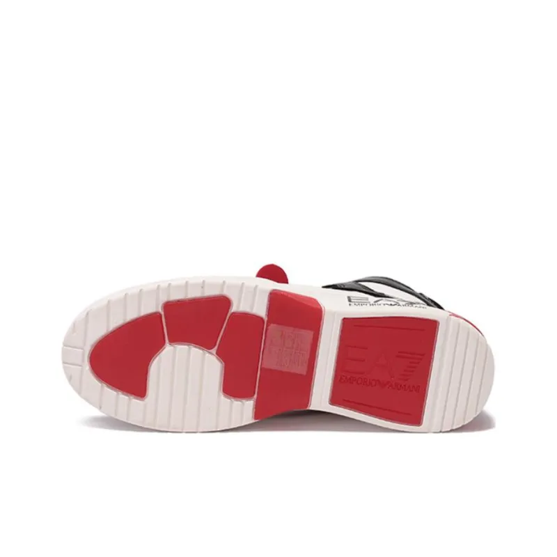EMPORIO ARMANI Stylish Skateboarding Shoes Unisex Red Black White-5