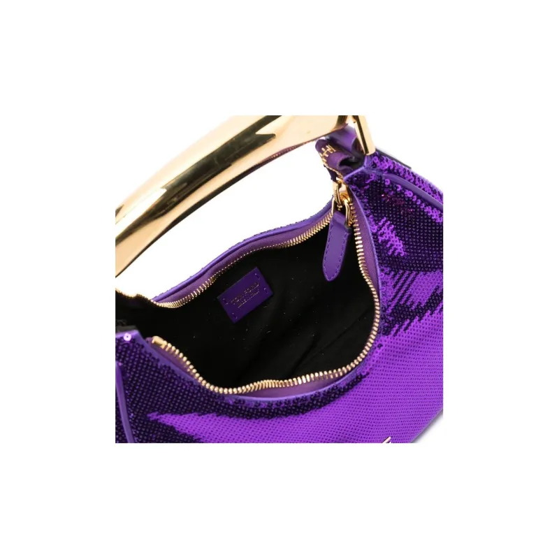 TOM FORD Cow Leather Shoulder Bag Crossbody Bag Handbag Mini Women's Orchid Purple-4