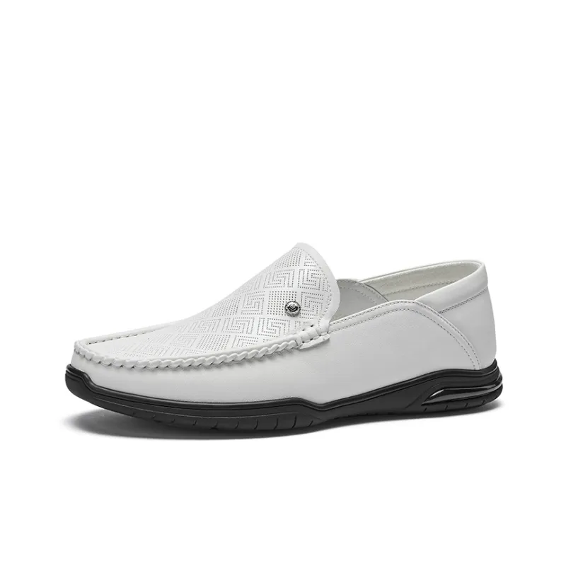 HARSON Dress Shoes Men Low Top Black/White-5