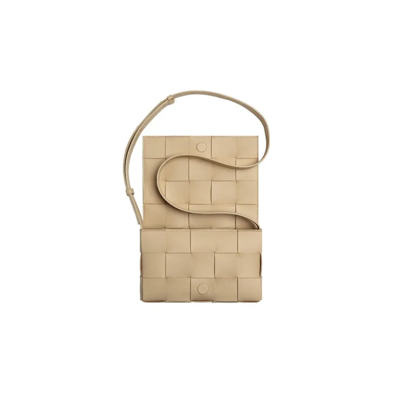 Bottega Veneta Cassette Crossbody Bag Intreccio Porridge-3