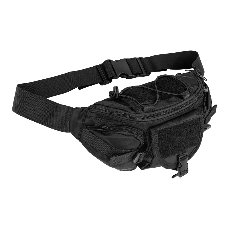 KONADCT Nylon Sling Bag, One Shoulder, Crossbody, Fanny Pack Small Size Unisex Black-2
