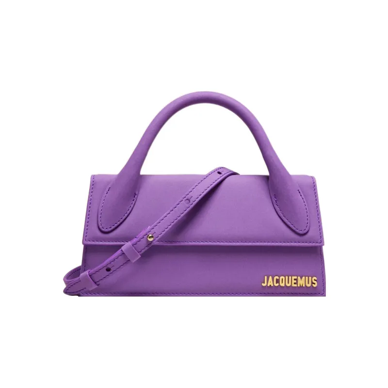 Jacquemus Cow Leather Shoulder Bag Crossbody Bag Handbag Women's Purple-0
