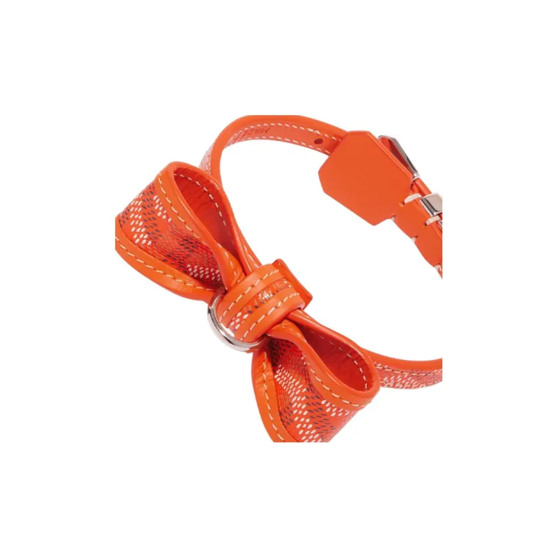 GOYARD OSCAR Goyardine Canvas With Clamecy Cow Leather Collar Bag Accessory Unisex Orange-2
